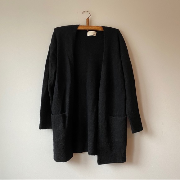 Wilfred Free long black alpaca cardigan